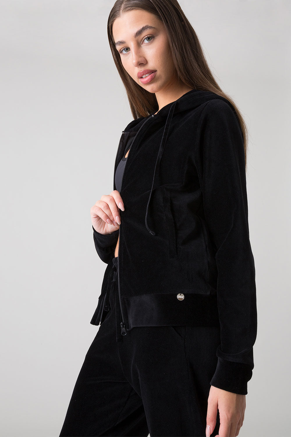 STAY WILD FELPA FULL ZIP CON CAPPUCCIO IN CINIGLIA A COSTINE