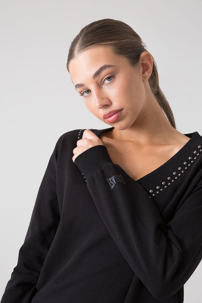 DARK ATTITUDE FELPA CON SCOLLO A V