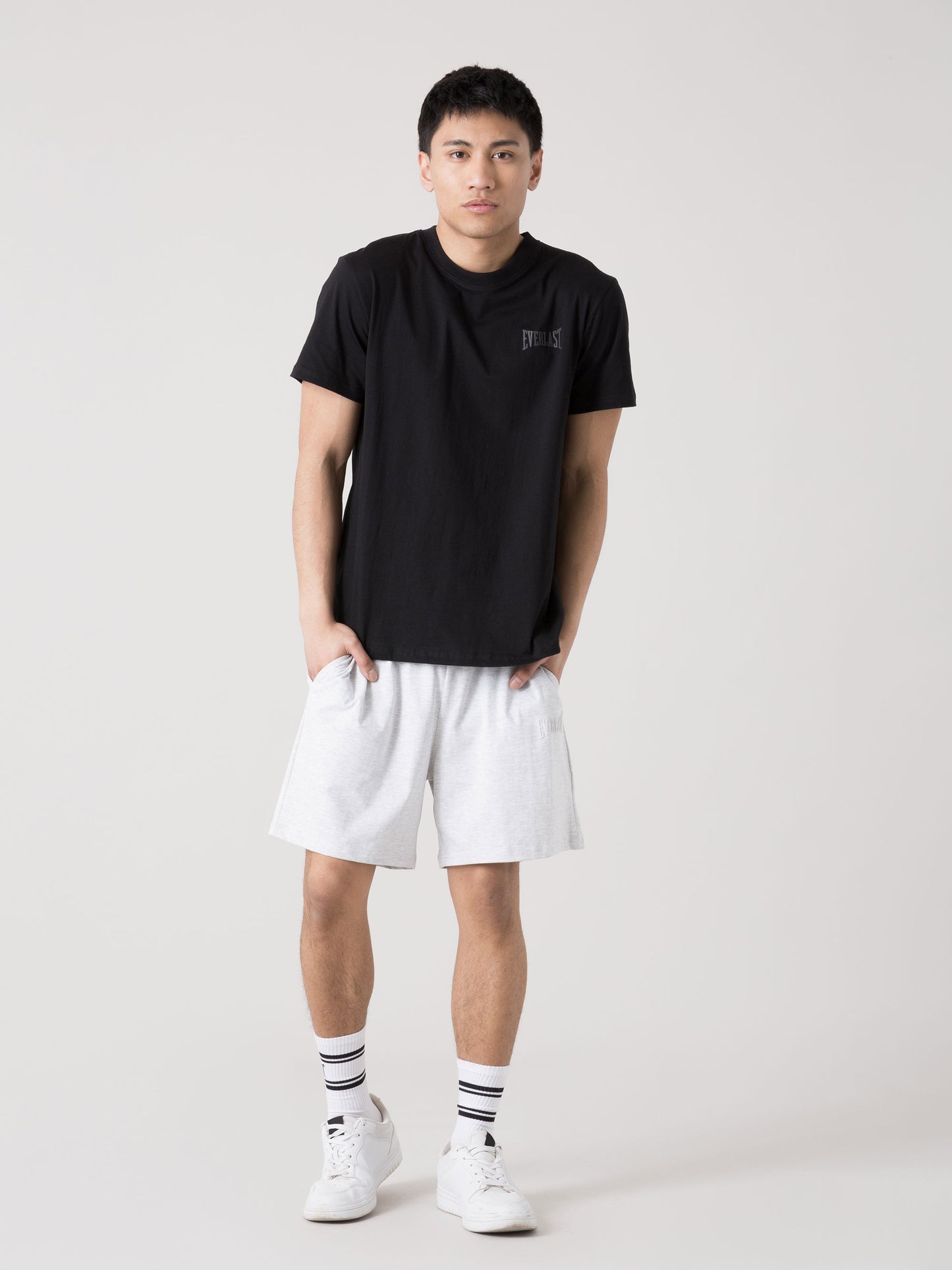BERMUDA UOMO EVERLAST IN JERSEY PESANTE CON COULISSE E TASCHE LATERALI