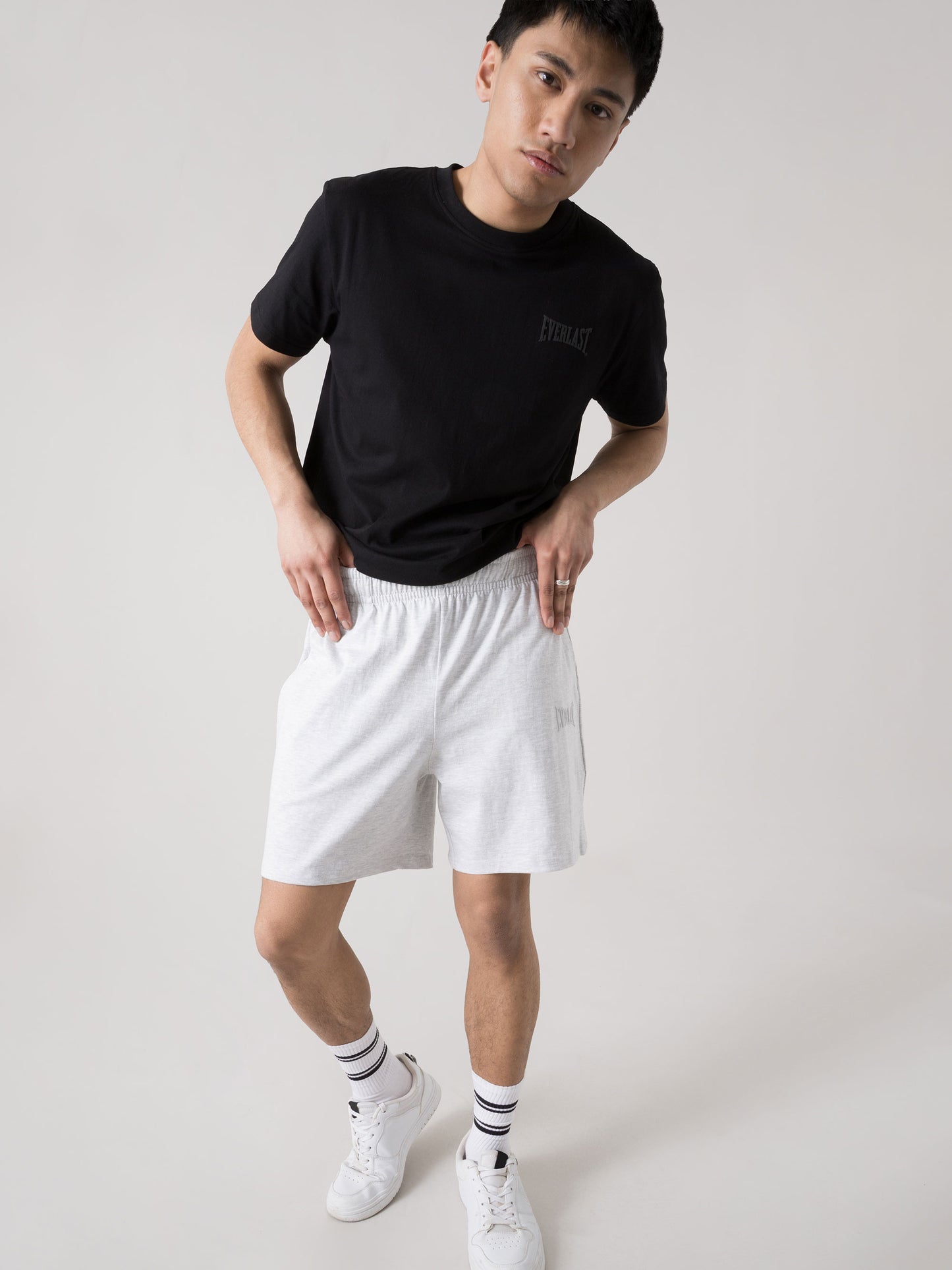 BERMUDA UOMO EVERLAST IN JERSEY PESANTE CON COULISSE E TASCHE LATERALI