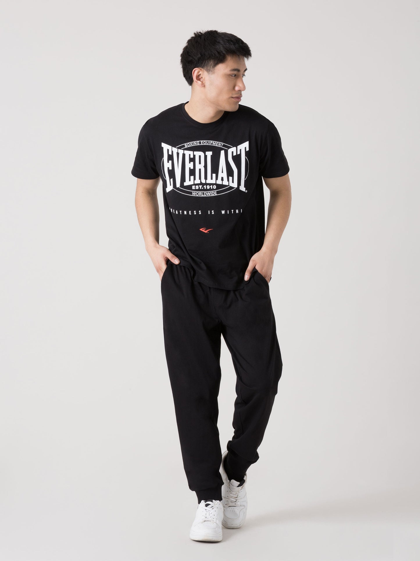 T-SHIRT UOMO EVERLAST SPORTSWEAR CON LOGO FRONTALE ICONICO IN JERSEY LEGGERO