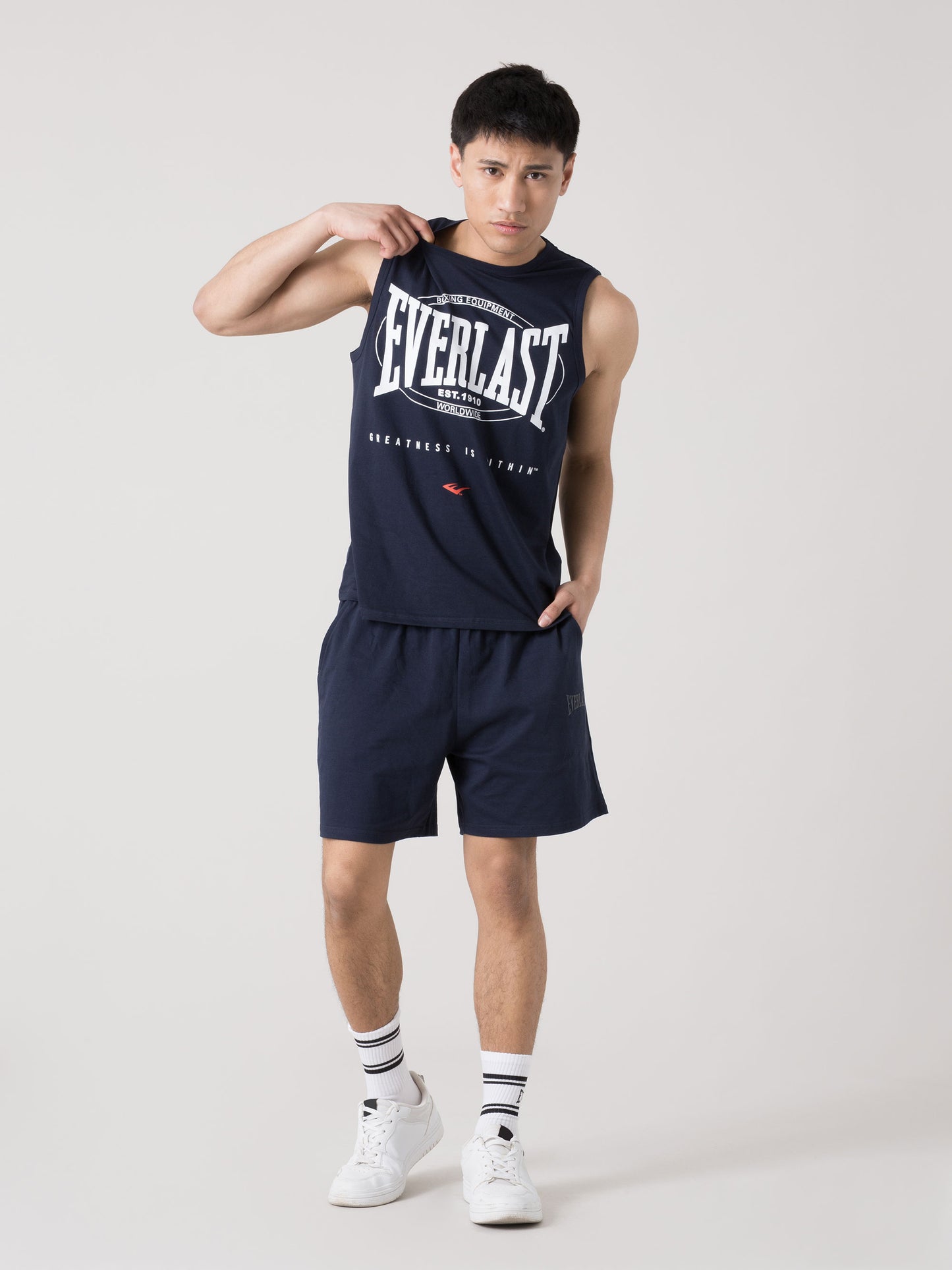 CANOTTA UOMO EVERLAST IN JERSEY LEGGERO CON MAXI LOGO FRONTALE