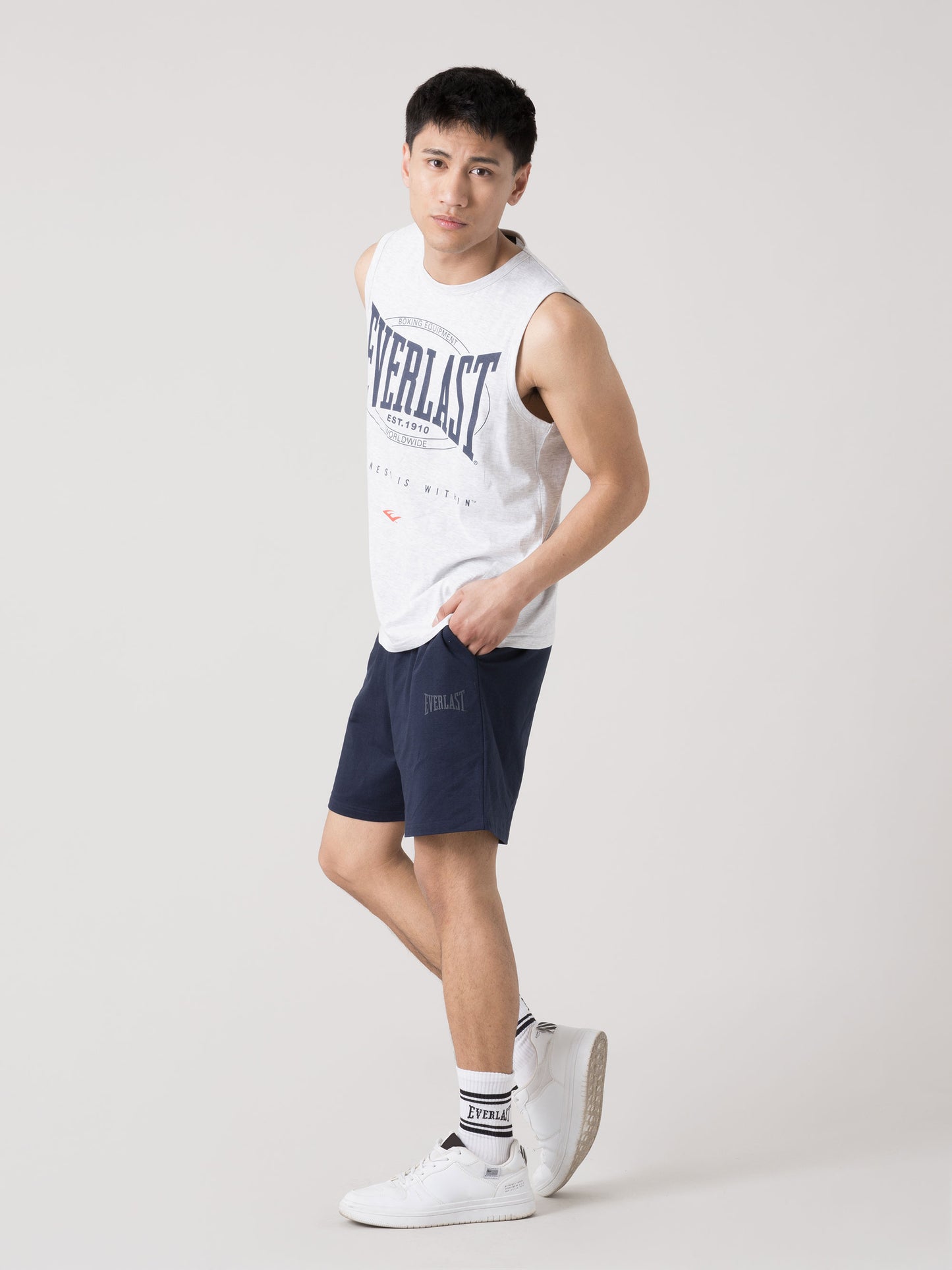CANOTTA UOMO EVERLAST IN JERSEY LEGGERO CON MAXI LOGO FRONTALE