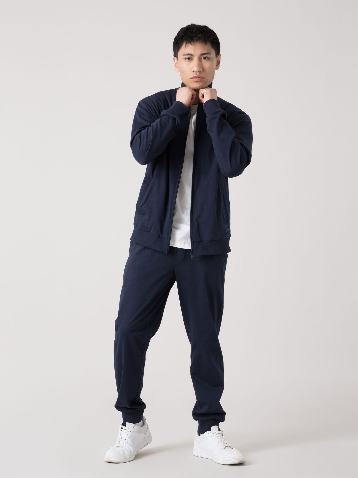 TUTA UOMO EVERLAST FULL ZIP IN JERSEY PESANTE CON PANTALONI JOGGER