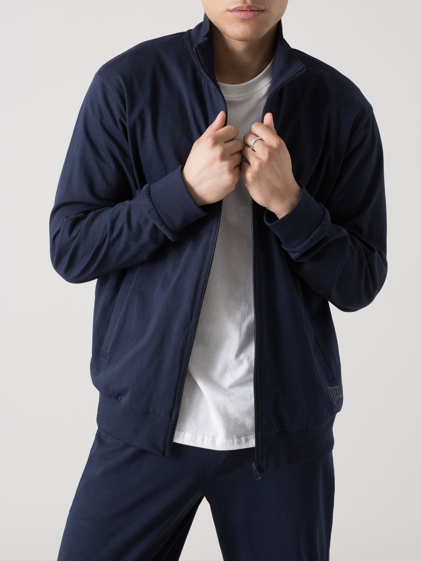 TUTA UOMO EVERLAST FULL ZIP IN JERSEY PESANTE CON PANTALONI JOGGER