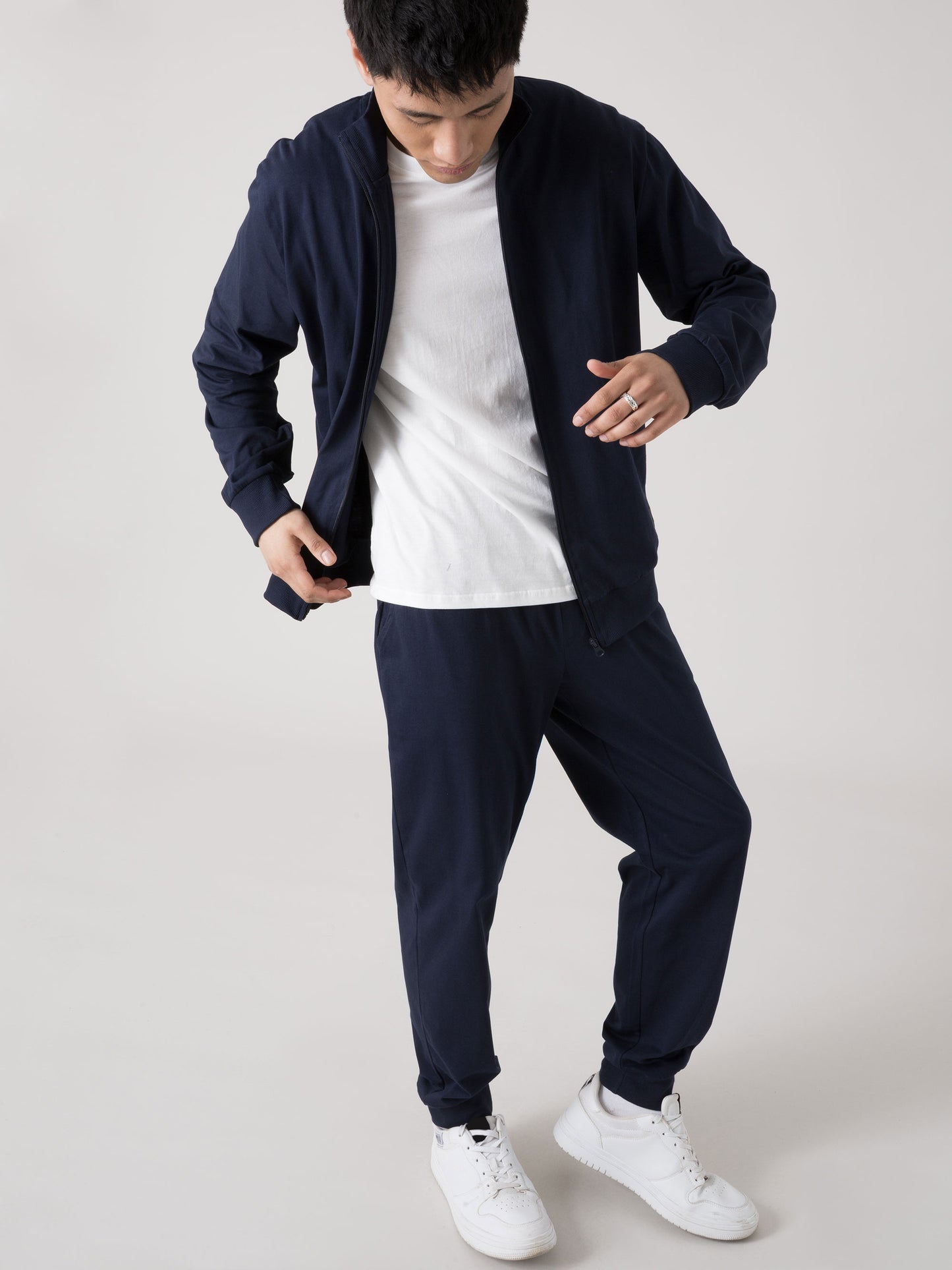 TUTA UOMO EVERLAST FULL ZIP IN JERSEY PESANTE CON PANTALONI JOGGER