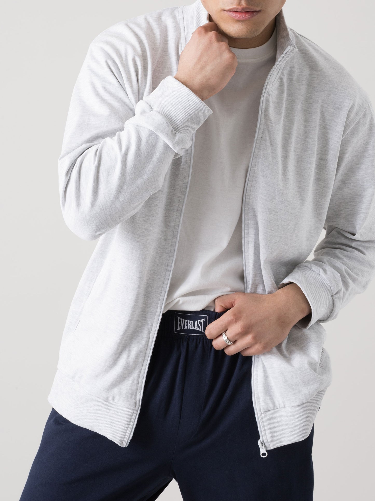 TUTA UOMO EVERLAST FULL ZIP IN JERSEY PESANTE CON PANTALONI JOGGER