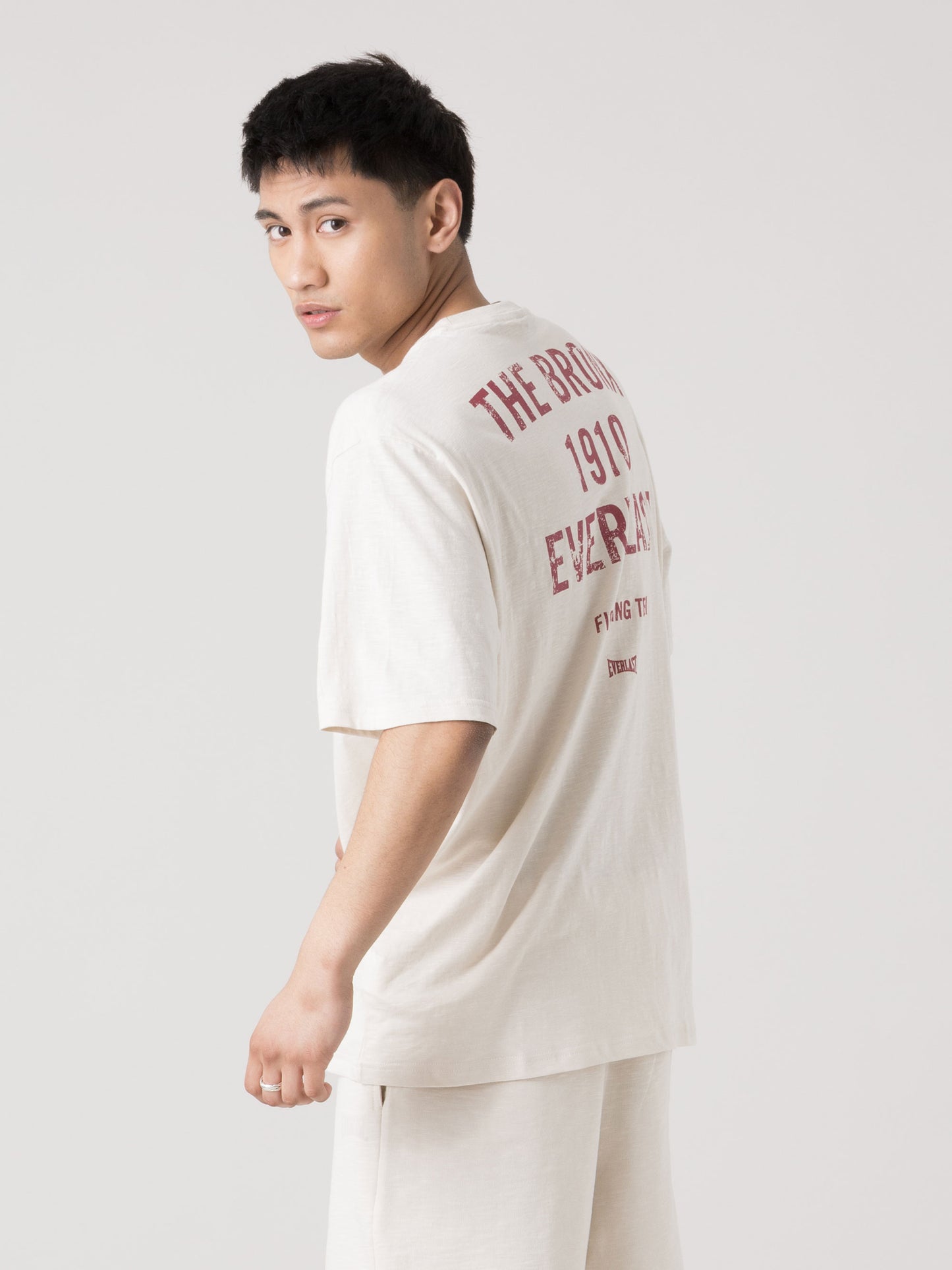 T-SHIRT UOMO EVERLAST BASIC SLUB JERSEY CON STAMPA SUL RETRO