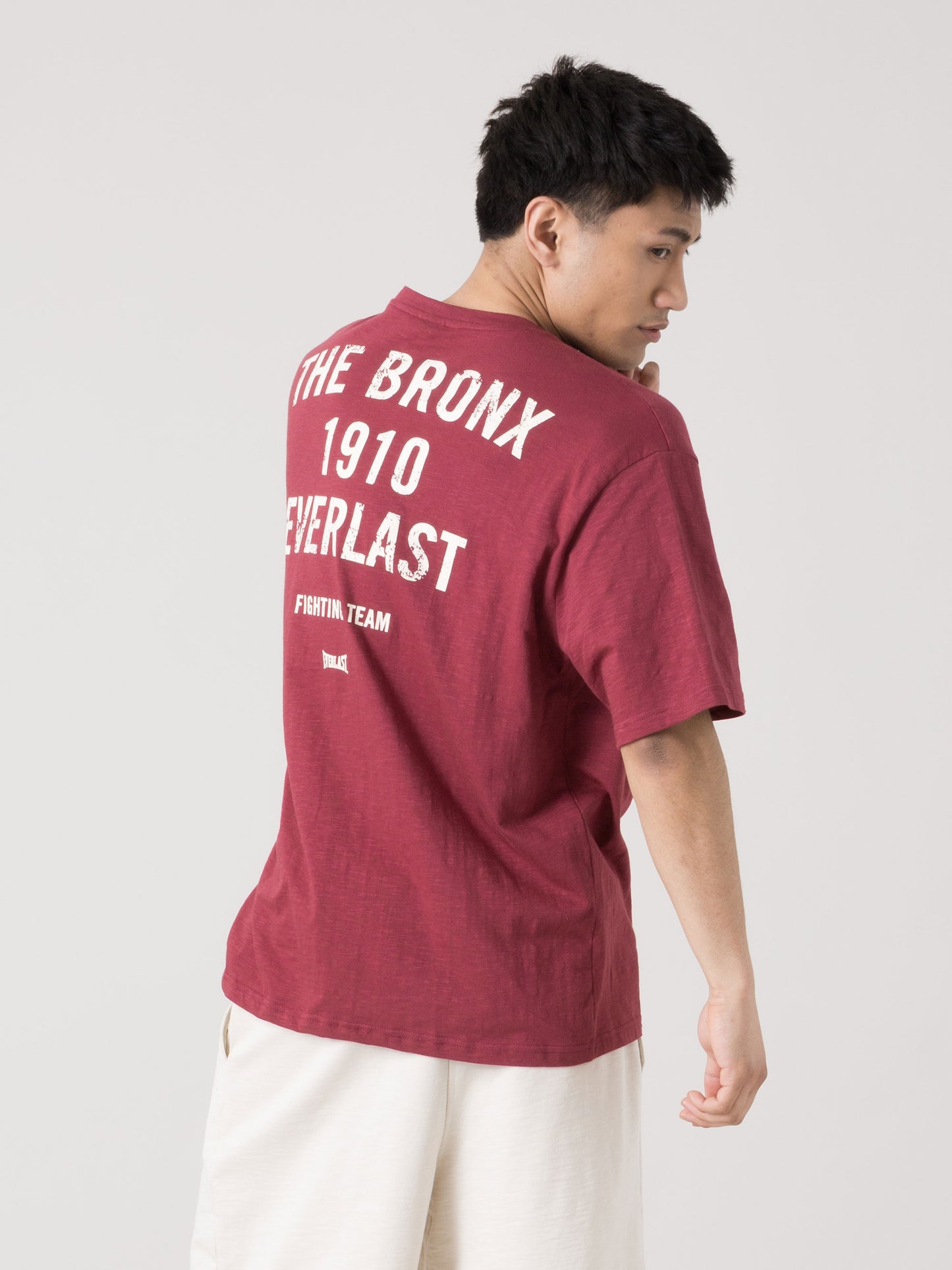 T-SHIRT UOMO EVERLAST BASIC SLUB JERSEY CON STAMPA SUL RETRO