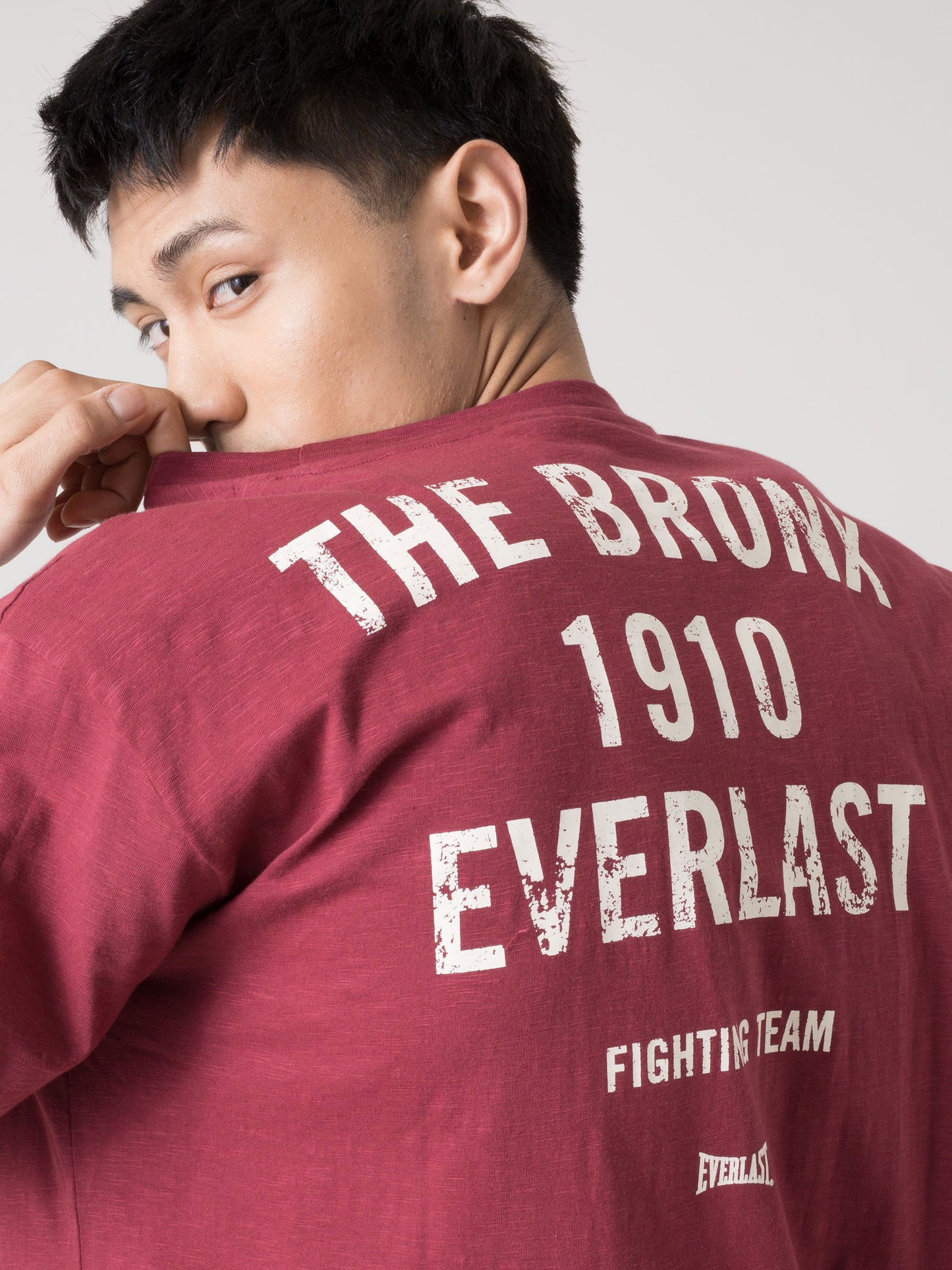 T-SHIRT UOMO EVERLAST BASIC SLUB JERSEY CON STAMPA SUL RETRO