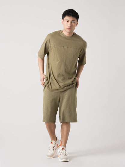 T-SHIRT UOMO EVERLAST BASIC SLUB JERSEY CON STAMPA SUL RETRO