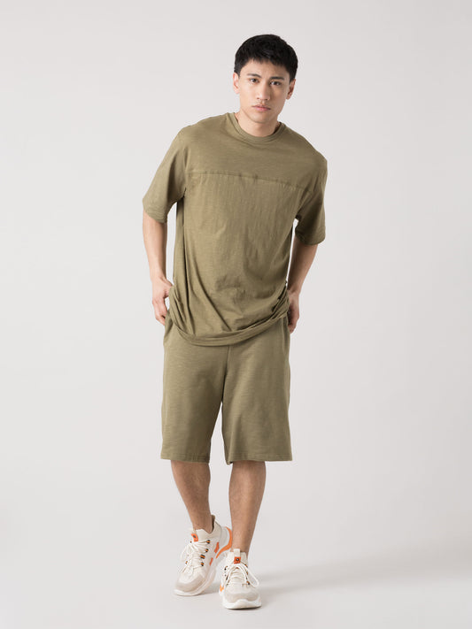 T-SHIRT UOMO EVERLAST BASIC SLUB JERSEY CON STAMPA SUL RETRO