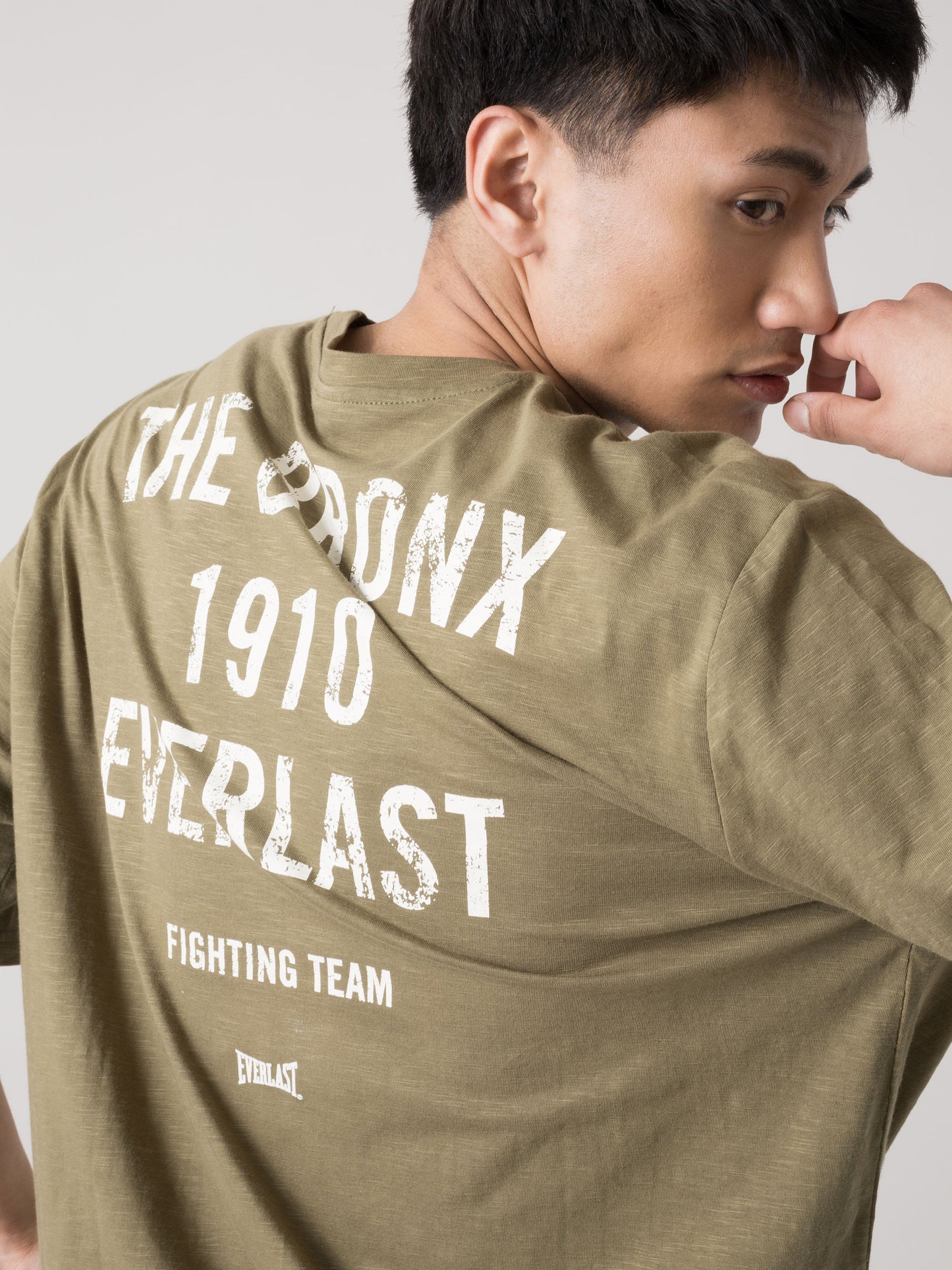 T-SHIRT UOMO EVERLAST BASIC SLUB JERSEY CON STAMPA SUL RETRO