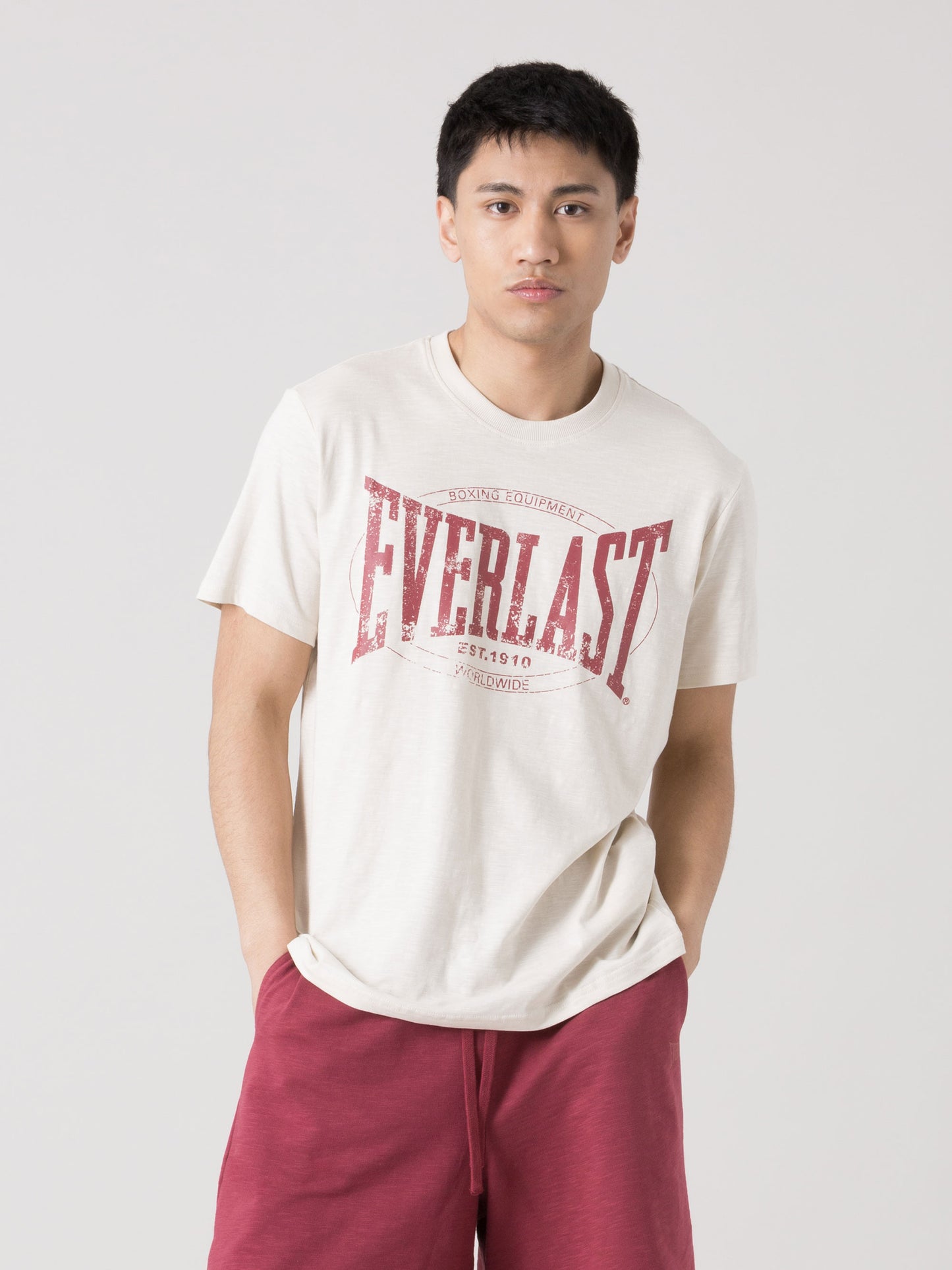 T-SHIRT UOMO EVERLAST SLUB JERSEY CON LOGO FRONTALE AUTHENTIC