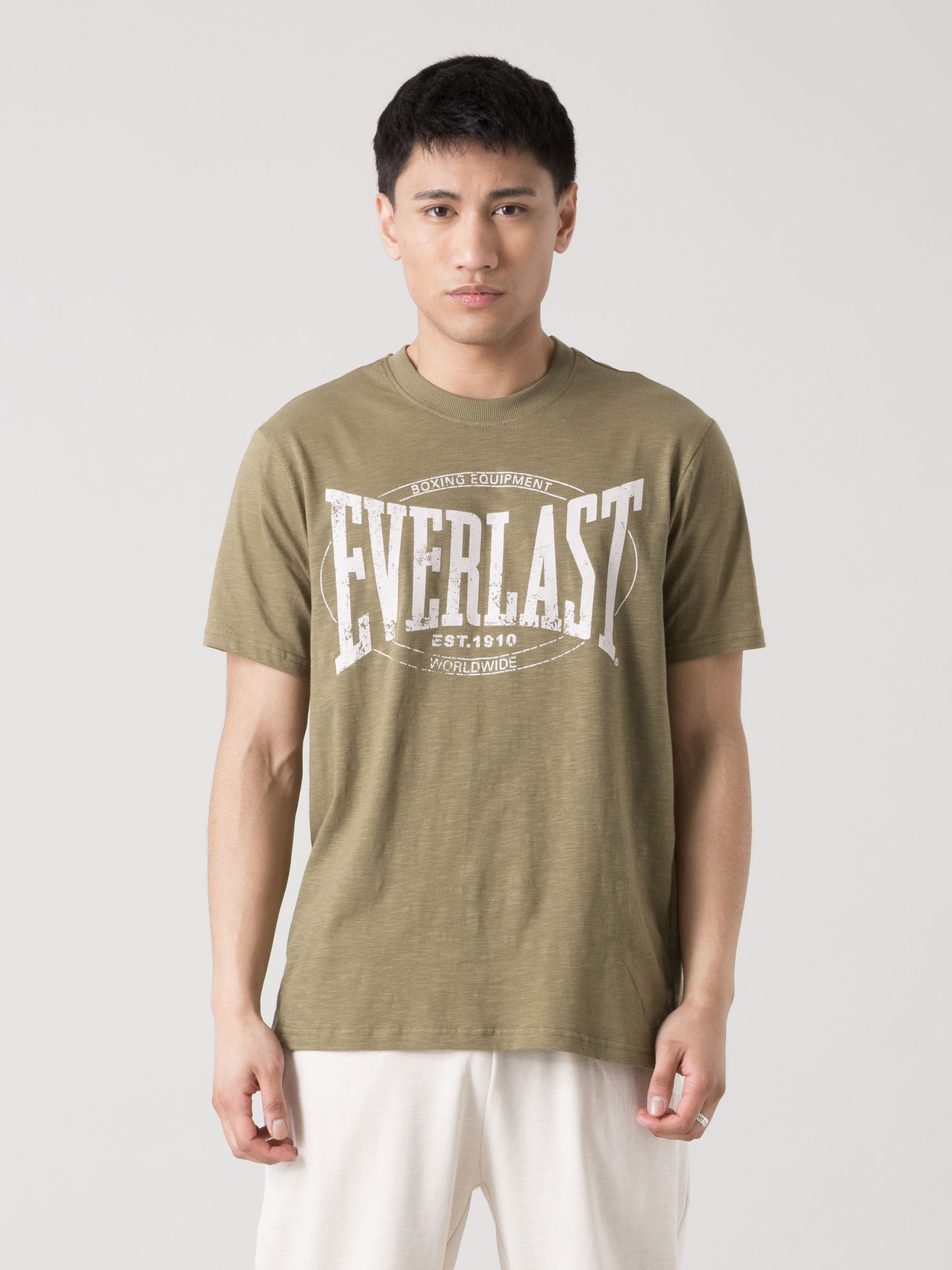 T-SHIRT UOMO EVERLAST SLUB JERSEY CON LOGO FRONTALE AUTHENTIC