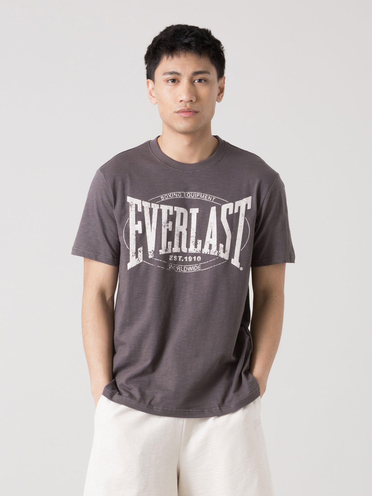T-SHIRT UOMO EVERLAST SLUB JERSEY CON LOGO FRONTALE AUTHENTIC