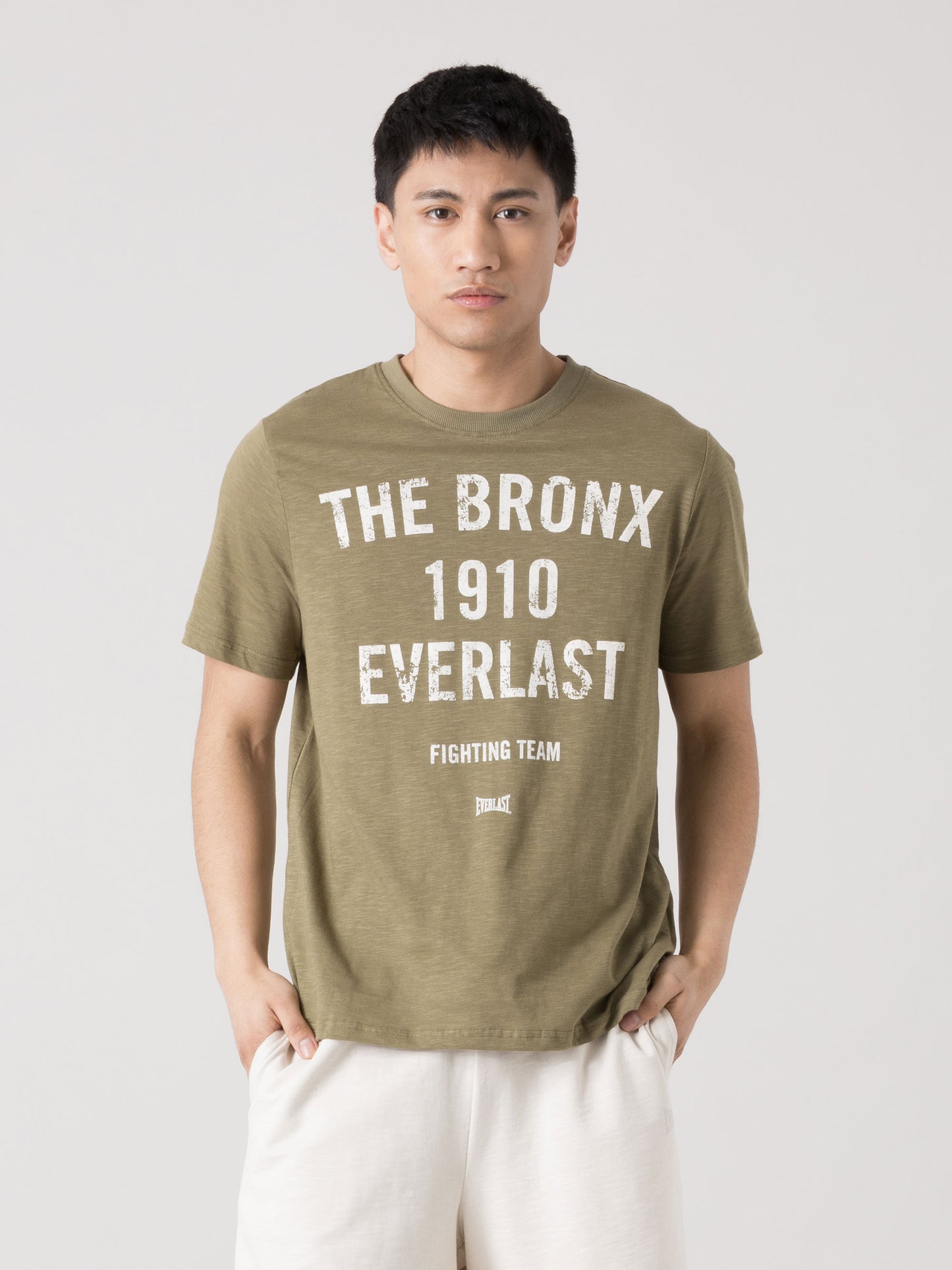 T-SHIRT UOMO EVERLAST SLUB JERSEY VINTAGE CON STAMPA FRONTALE