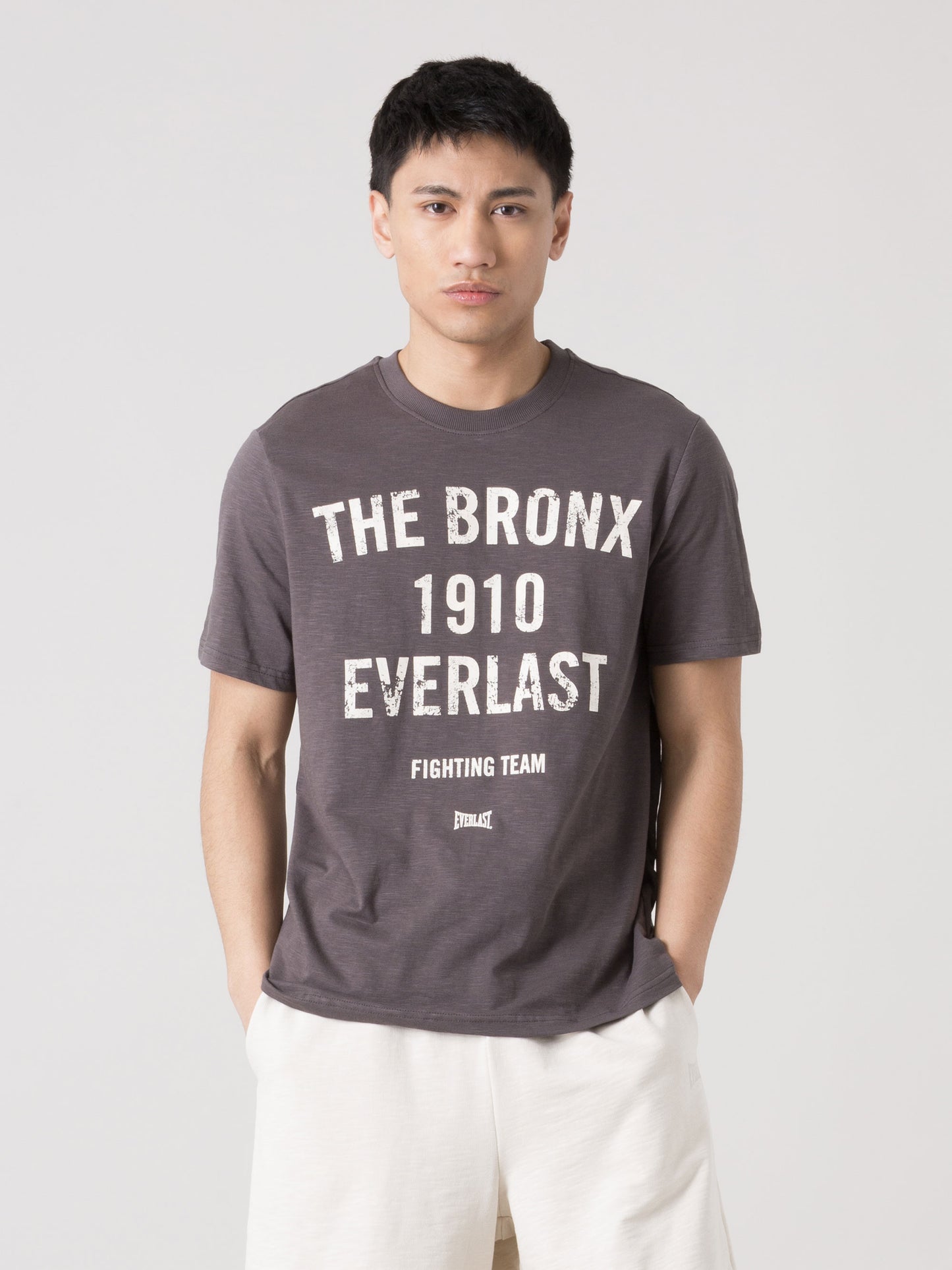 T-SHIRT UOMO EVERLAST SLUB JERSEY VINTAGE CON STAMPA FRONTALE