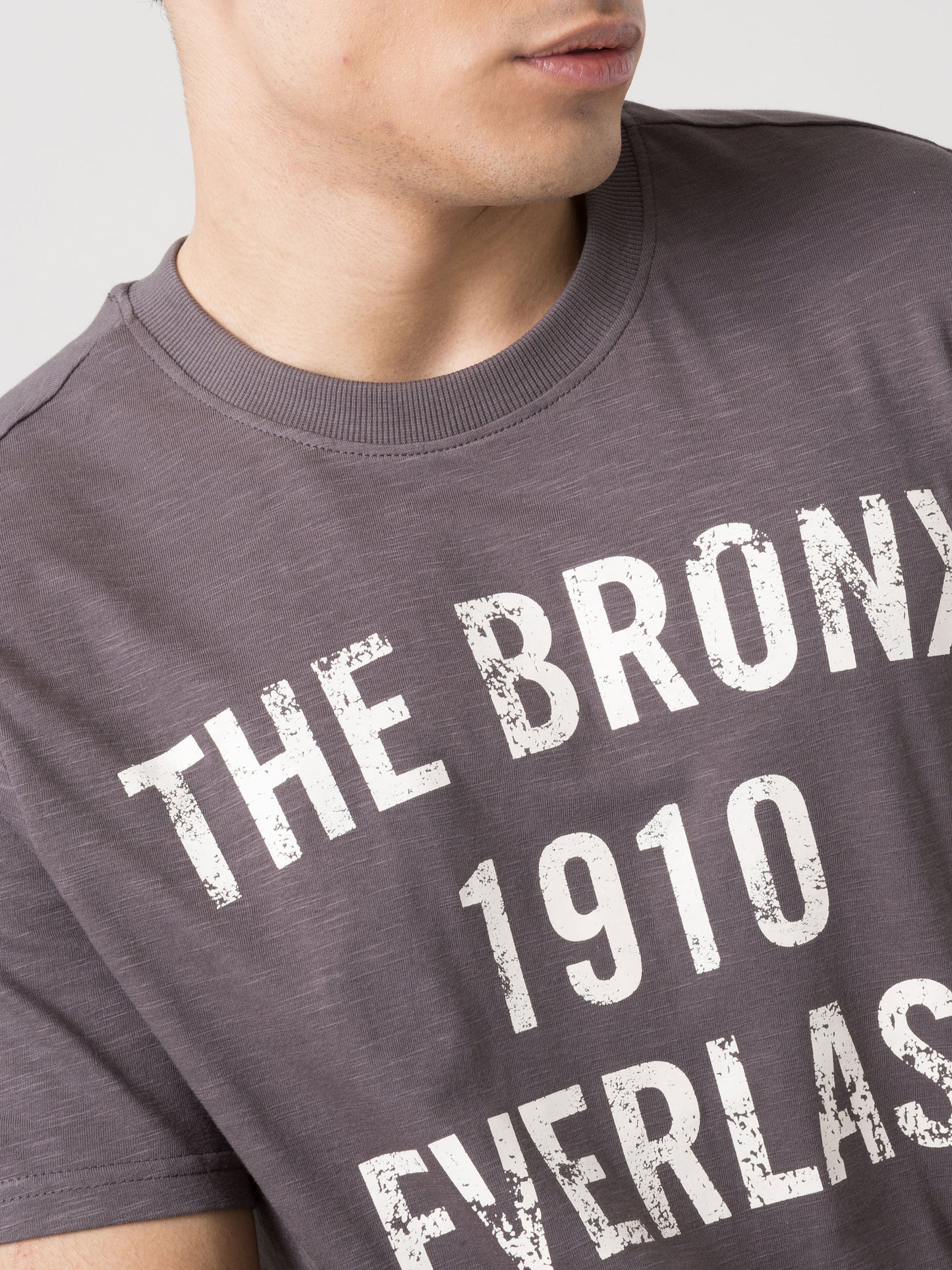 T-SHIRT UOMO EVERLAST SLUB JERSEY VINTAGE CON STAMPA FRONTALE