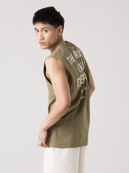 CANOTTA UOMO EVERLAST IN SLUB JERSEY LEGGERO CON STAMPA VINTAGE SUL RETRO