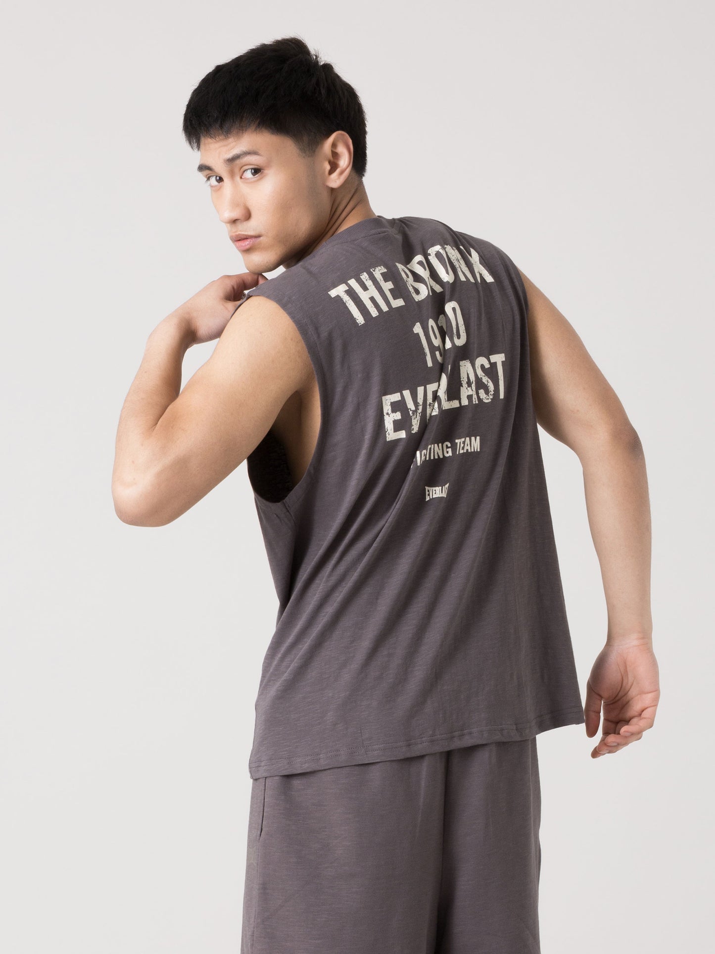 CANOTTA UOMO EVERLAST IN SLUB JERSEY LEGGERO CON STAMPA VINTAGE SUL RETRO