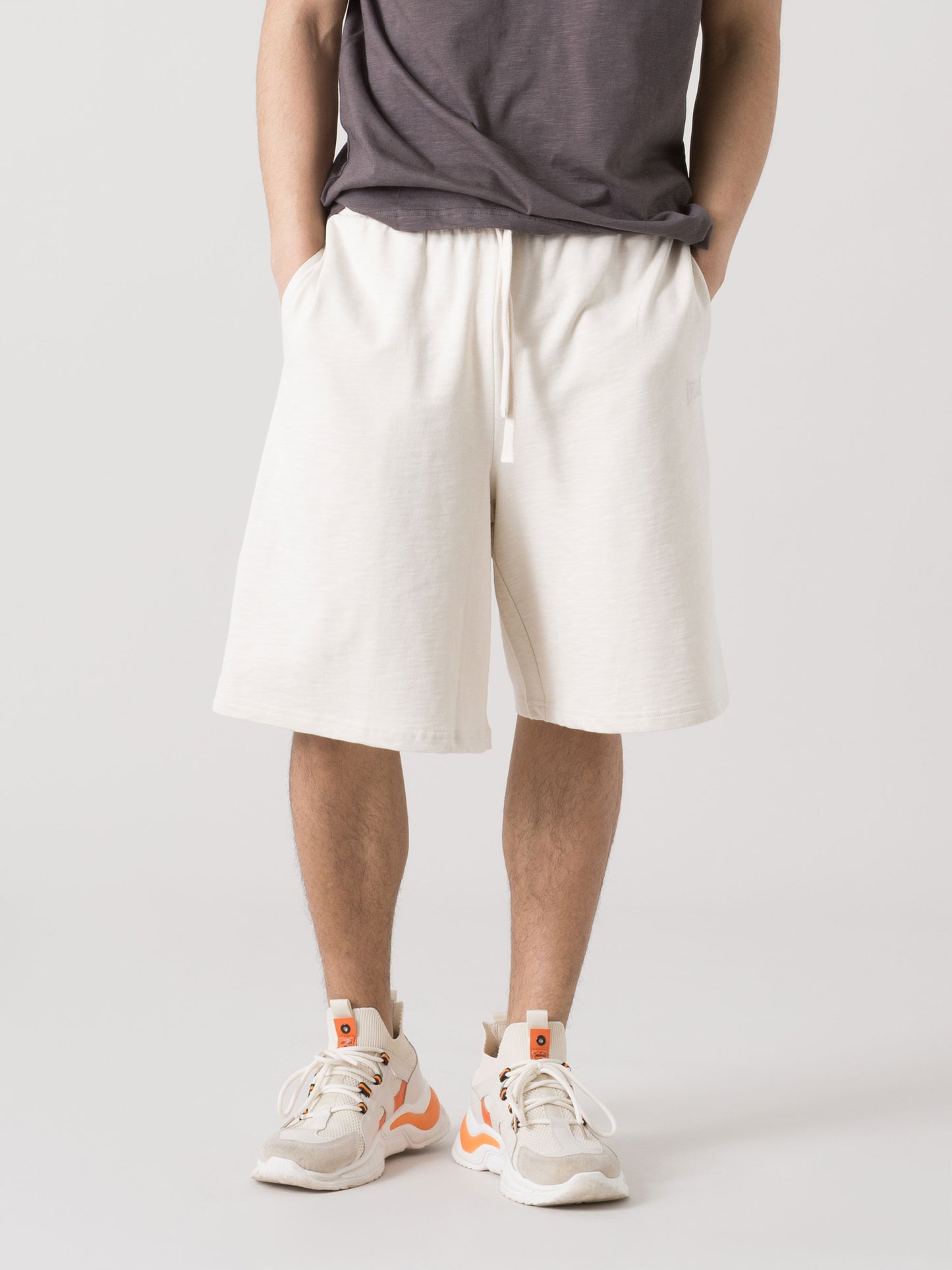 EVERLAST BERMUDA UOMO BASIC IN FELPA SLUB NON GARZATA CON COULISSE