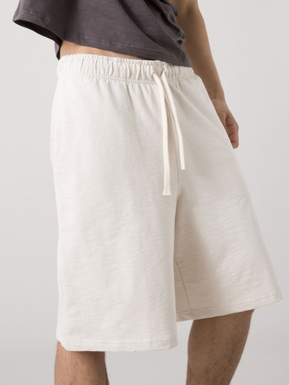 EVERLAST BERMUDA UOMO BASIC IN FELPA SLUB NON GARZATA CON COULISSE