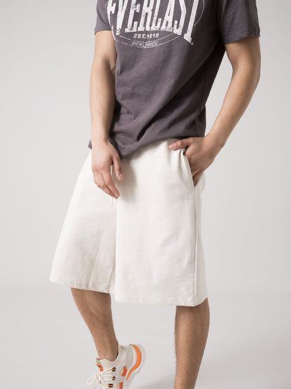 EVERLAST BERMUDA UOMO BASIC IN FELPA SLUB NON GARZATA CON COULISSE