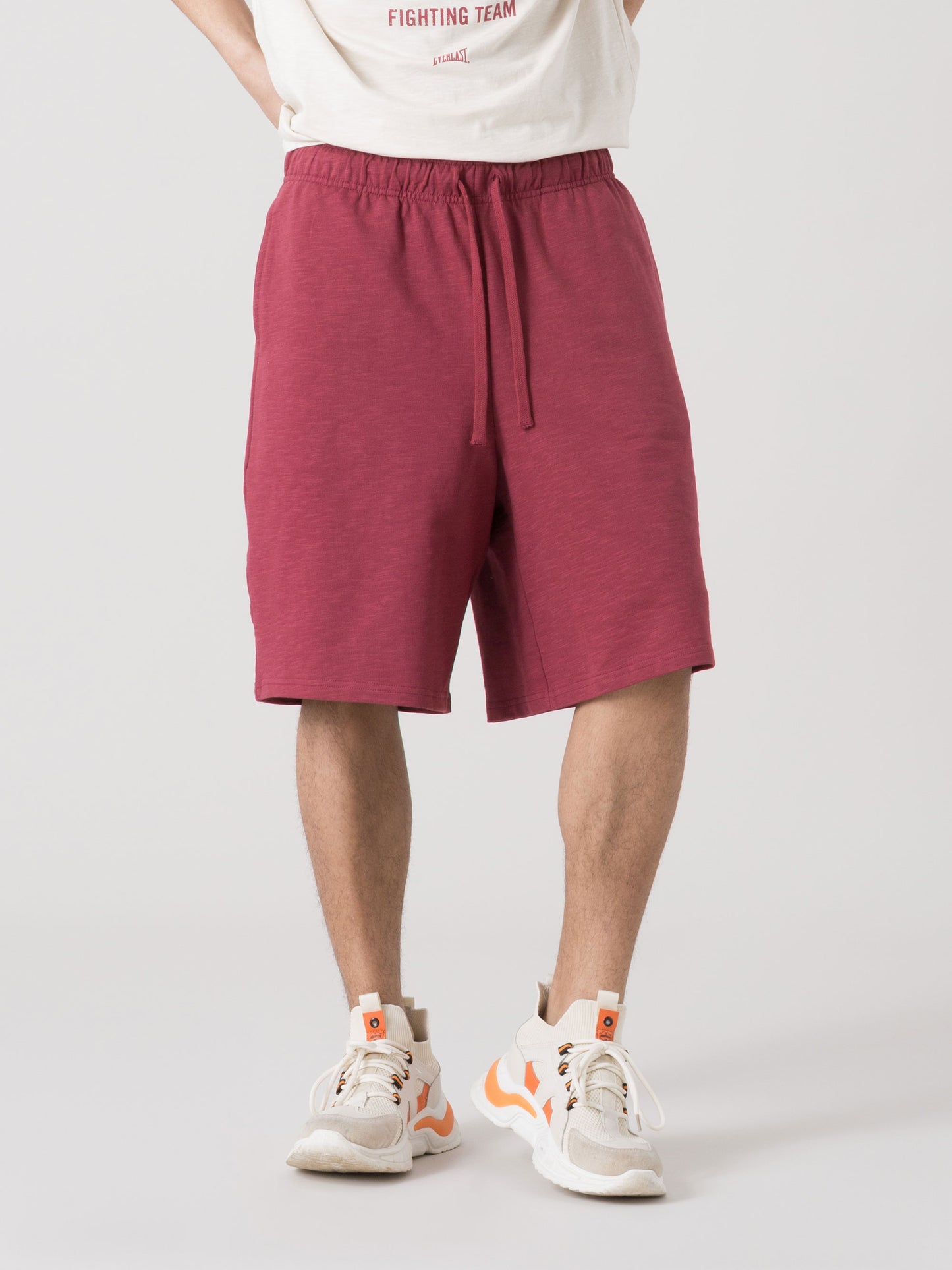 EVERLAST BERMUDA UOMO BASIC IN FELPA SLUB NON GARZATA CON COULISSE