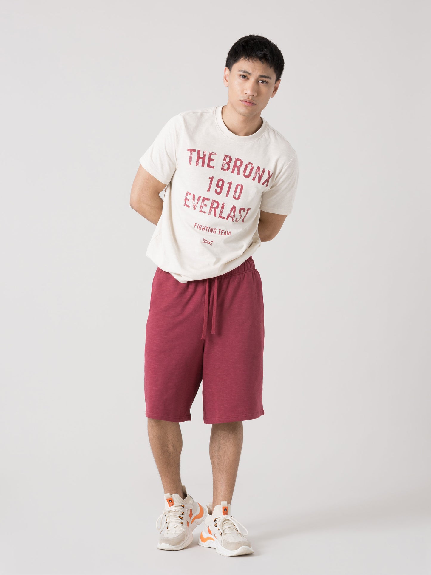 EVERLAST BERMUDA UOMO BASIC IN FELPA SLUB NON GARZATA CON COULISSE