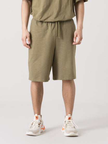 EVERLAST BERMUDA UOMO BASIC IN FELPA SLUB NON GARZATA CON COULISSE