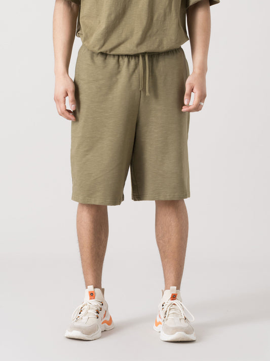 EVERLAST BERMUDA UOMO BASIC IN FELPA SLUB NON GARZATA CON COULISSE