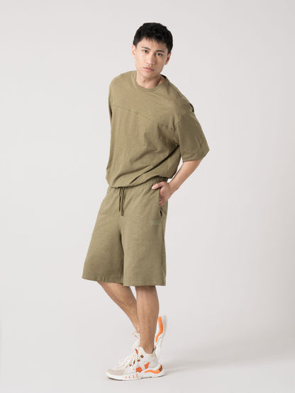 EVERLAST BERMUDA UOMO BASIC IN FELPA SLUB NON GARZATA CON COULISSE