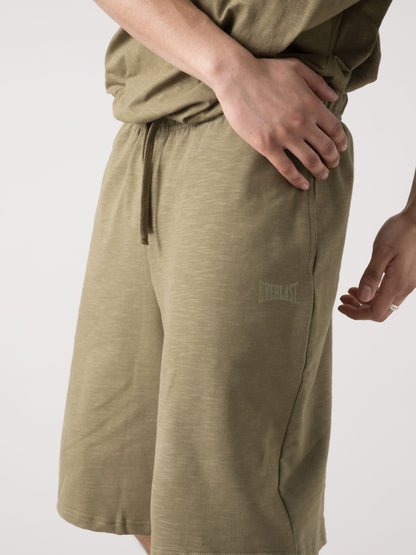 EVERLAST BERMUDA UOMO BASIC IN FELPA SLUB NON GARZATA CON COULISSE