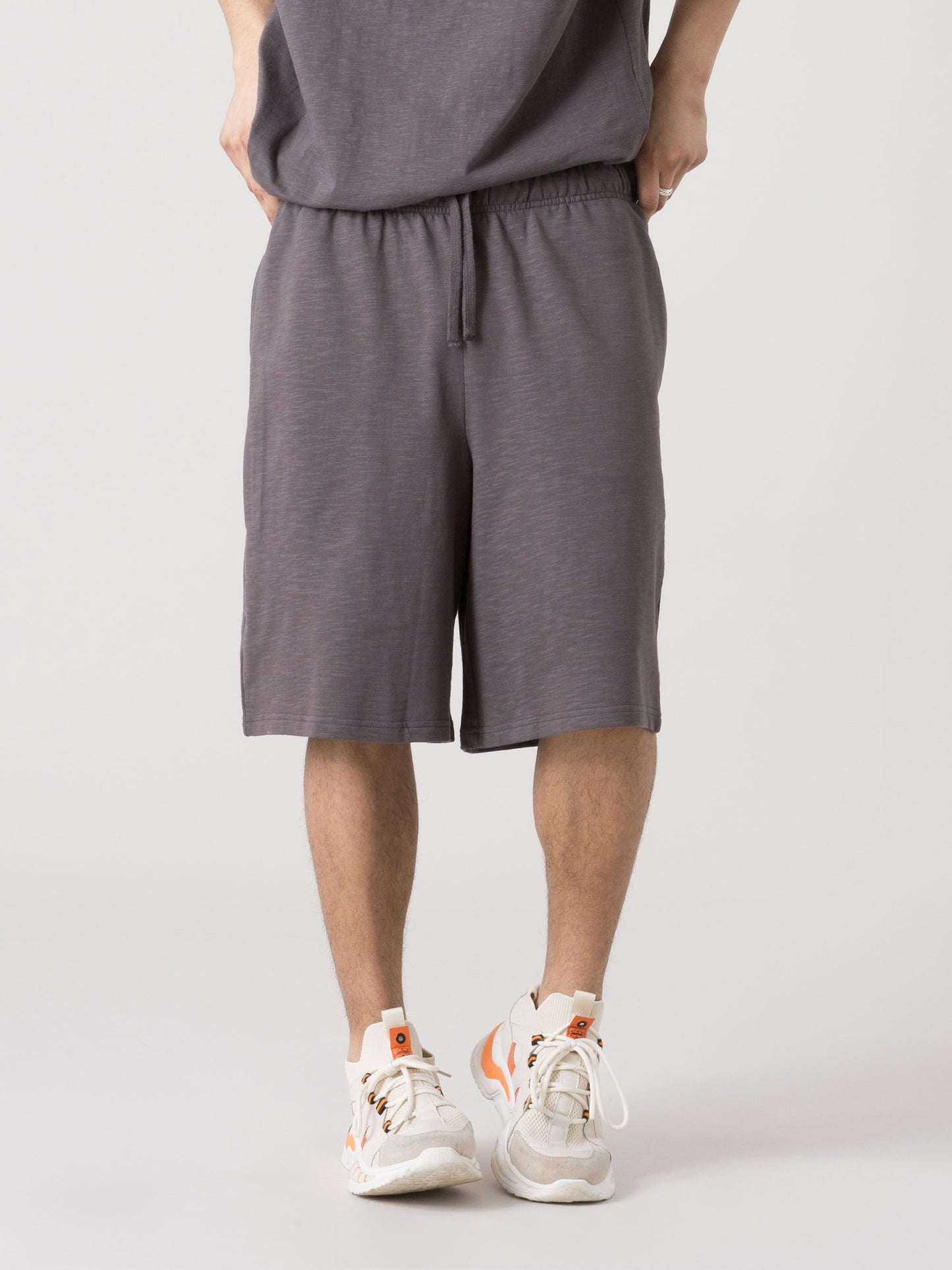 EVERLAST BERMUDA UOMO BASIC IN FELPA SLUB NON GARZATA CON COULISSE