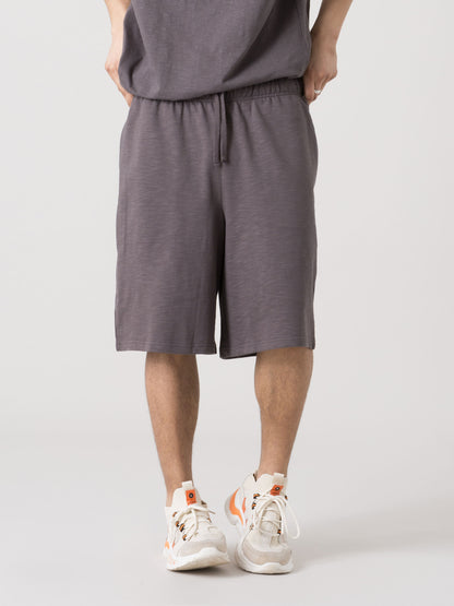 EVERLAST BERMUDA UOMO BASIC IN FELPA SLUB NON GARZATA CON COULISSE