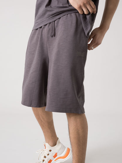 EVERLAST BERMUDA UOMO BASIC IN FELPA SLUB NON GARZATA CON COULISSE
