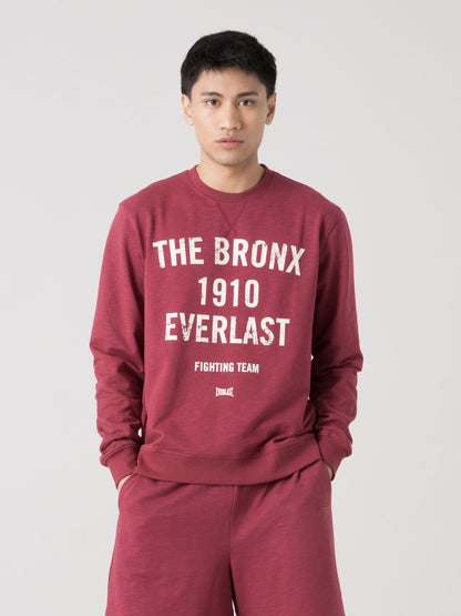 FELPA GIROCOLLO UOMO EVERLAST SLUB FLEECE CON STAMPA FRONTALE