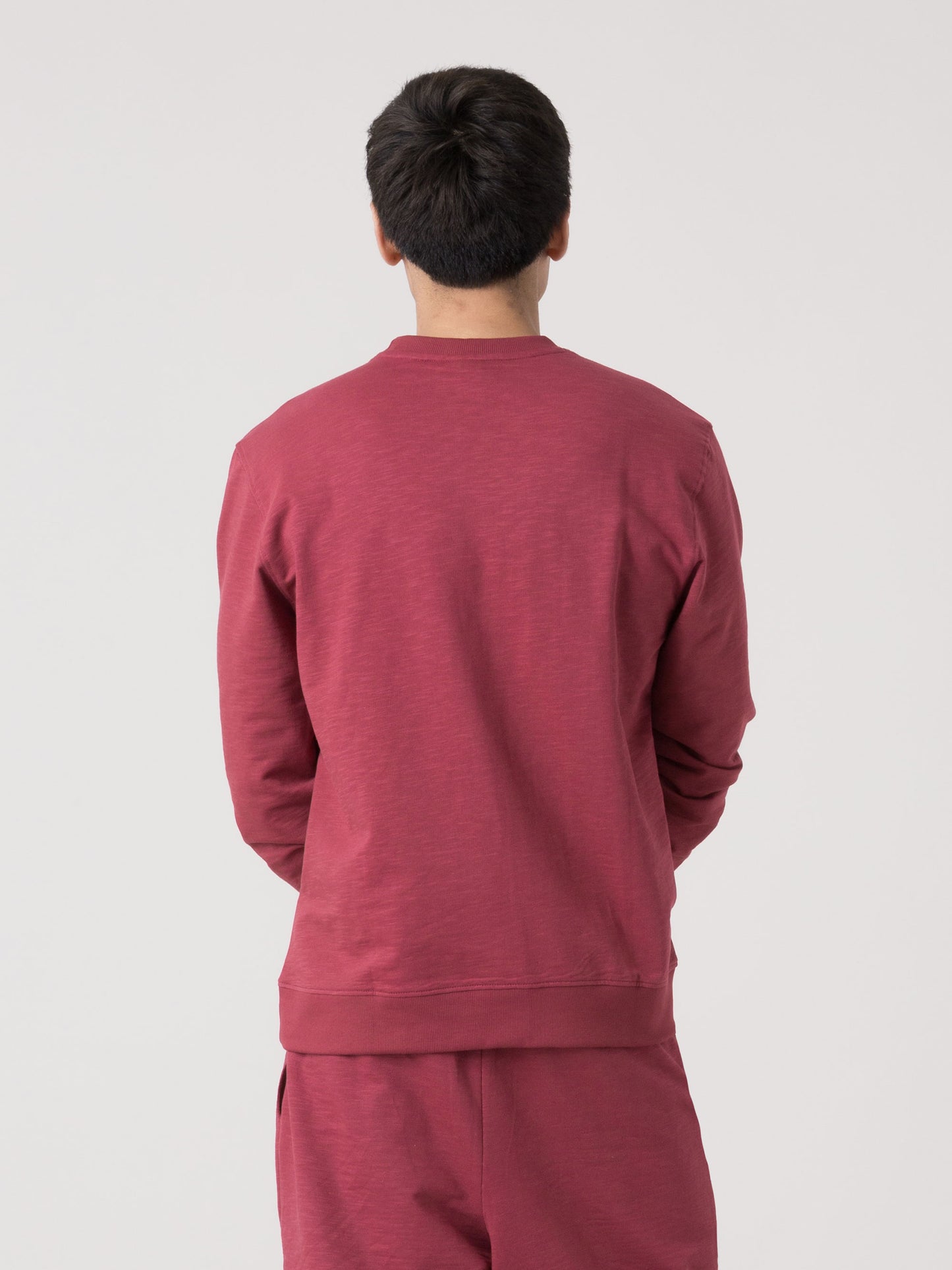 FELPA GIROCOLLO UOMO EVERLAST SLUB FLEECE CON STAMPA FRONTALE