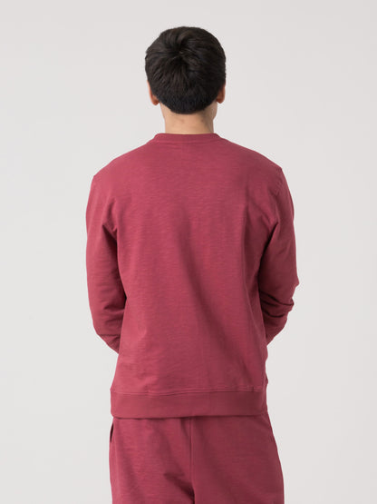 FELPA GIROCOLLO UOMO EVERLAST SLUB FLEECE CON STAMPA FRONTALE