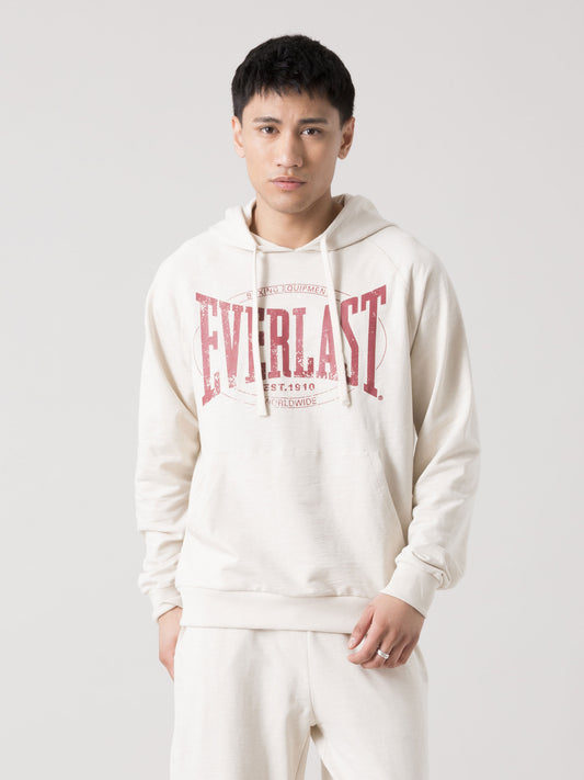 FELPA CON CAPPUCCIO UOMO EVERLAST IN SLUB CON LOGO FRONTALE VINTAGE