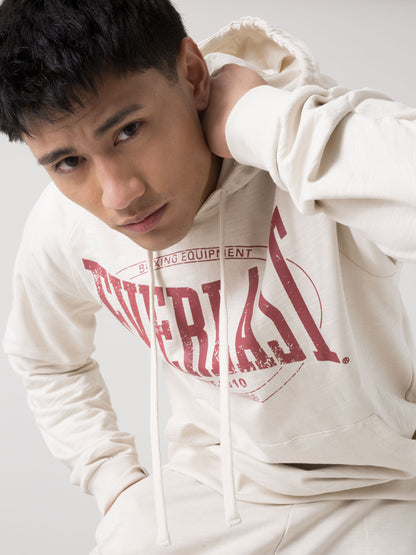 FELPA CON CAPPUCCIO UOMO EVERLAST IN SLUB CON LOGO FRONTALE VINTAGE