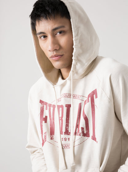 FELPA CON CAPPUCCIO UOMO EVERLAST IN SLUB CON LOGO FRONTALE VINTAGE