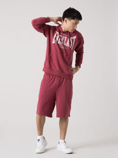 FELPA CON CAPPUCCIO UOMO EVERLAST IN SLUB CON LOGO FRONTALE VINTAGE