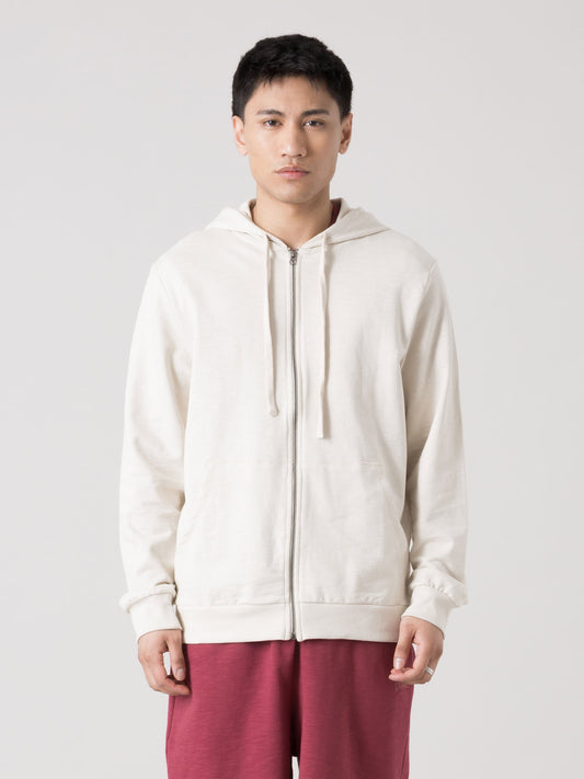 FELPA UOMO EVERLAST CON CAPPUCCIO FULL ZIP IN FELPA SLUB LEGGERA