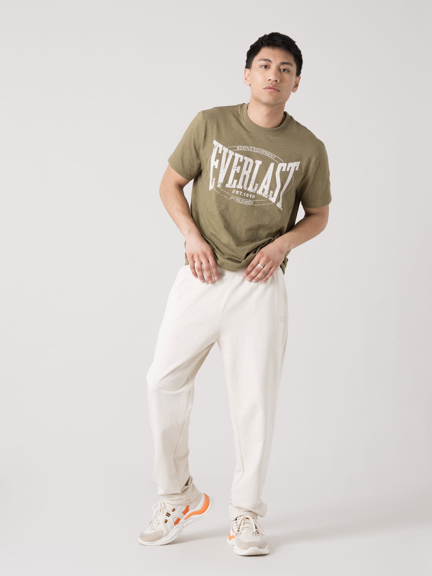 PANTALONE UOMO EVERLAST SLUB IN FELPA LEGGERA CON COULISSE E TASCHE