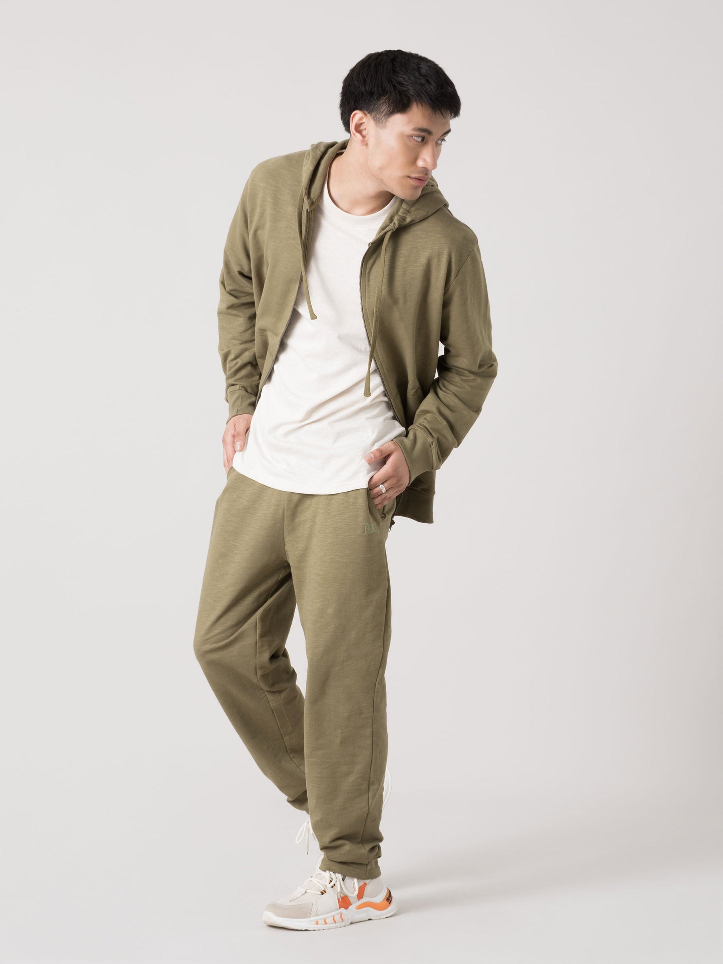PANTALONE UOMO EVERLAST SLUB IN FELPA LEGGERA CON COULISSE E TASCHE