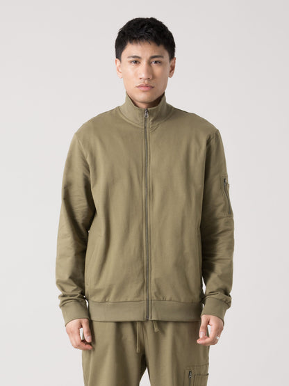 FELPA UOMO EVERLAST FULL ZIP CON COLLO ALTO E TASCA CARGO SULLA MANICA