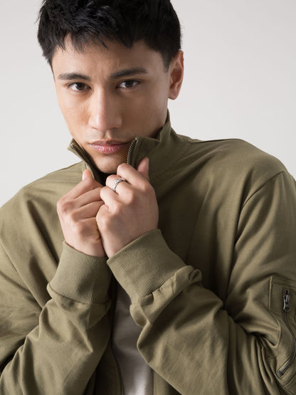 FELPA UOMO EVERLAST FULL ZIP CON COLLO ALTO E TASCA CARGO SULLA MANICA