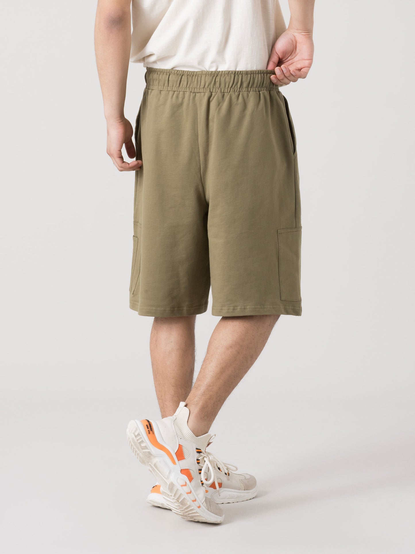 BERMUDA CARGO UOMO EVERLAST IN FELPA LEGGERA CON COULISSE E TASCHE ZIP